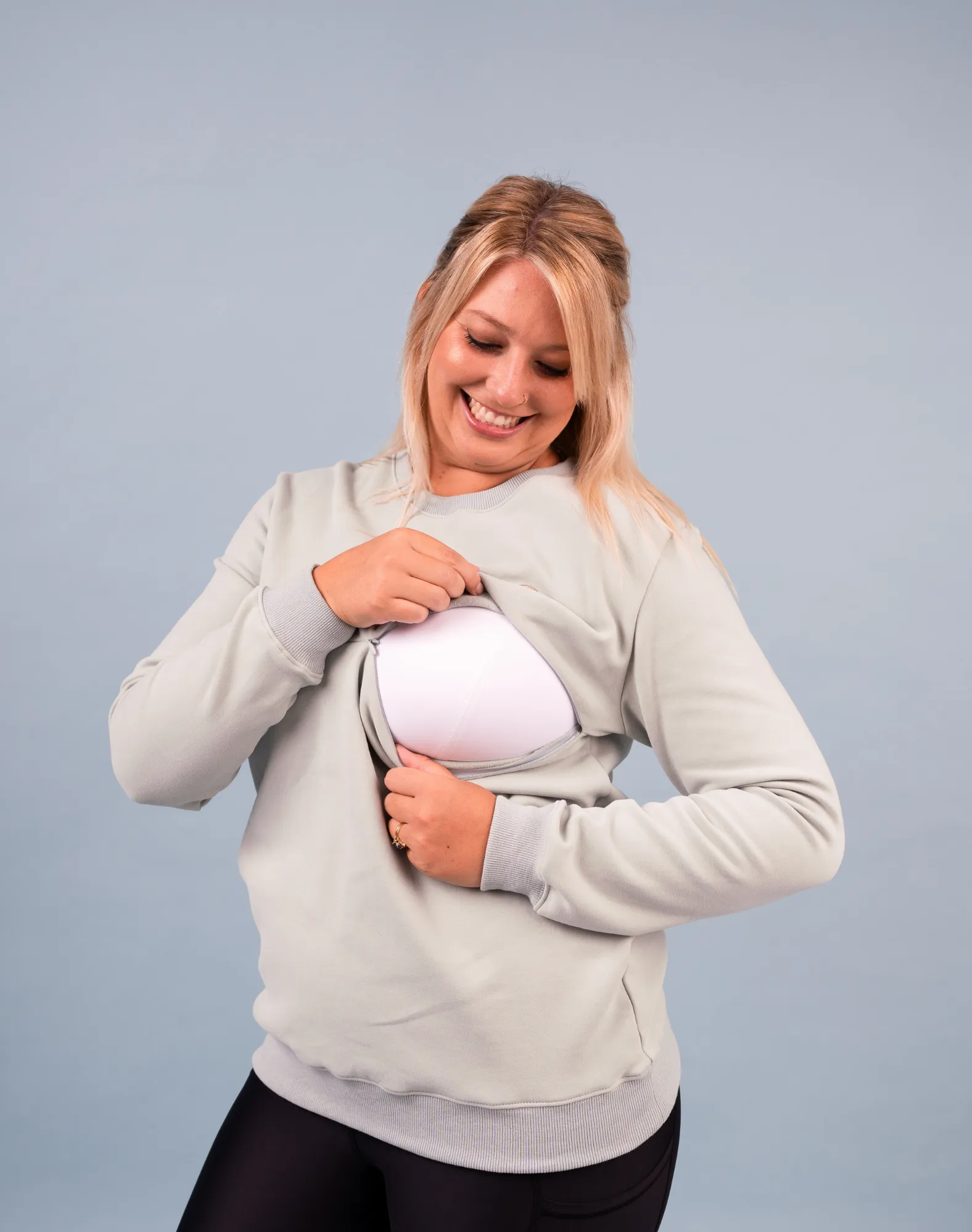 ** CLEARANCE ** Breastfeeding Sweatshirt - Jackson Crew Mist