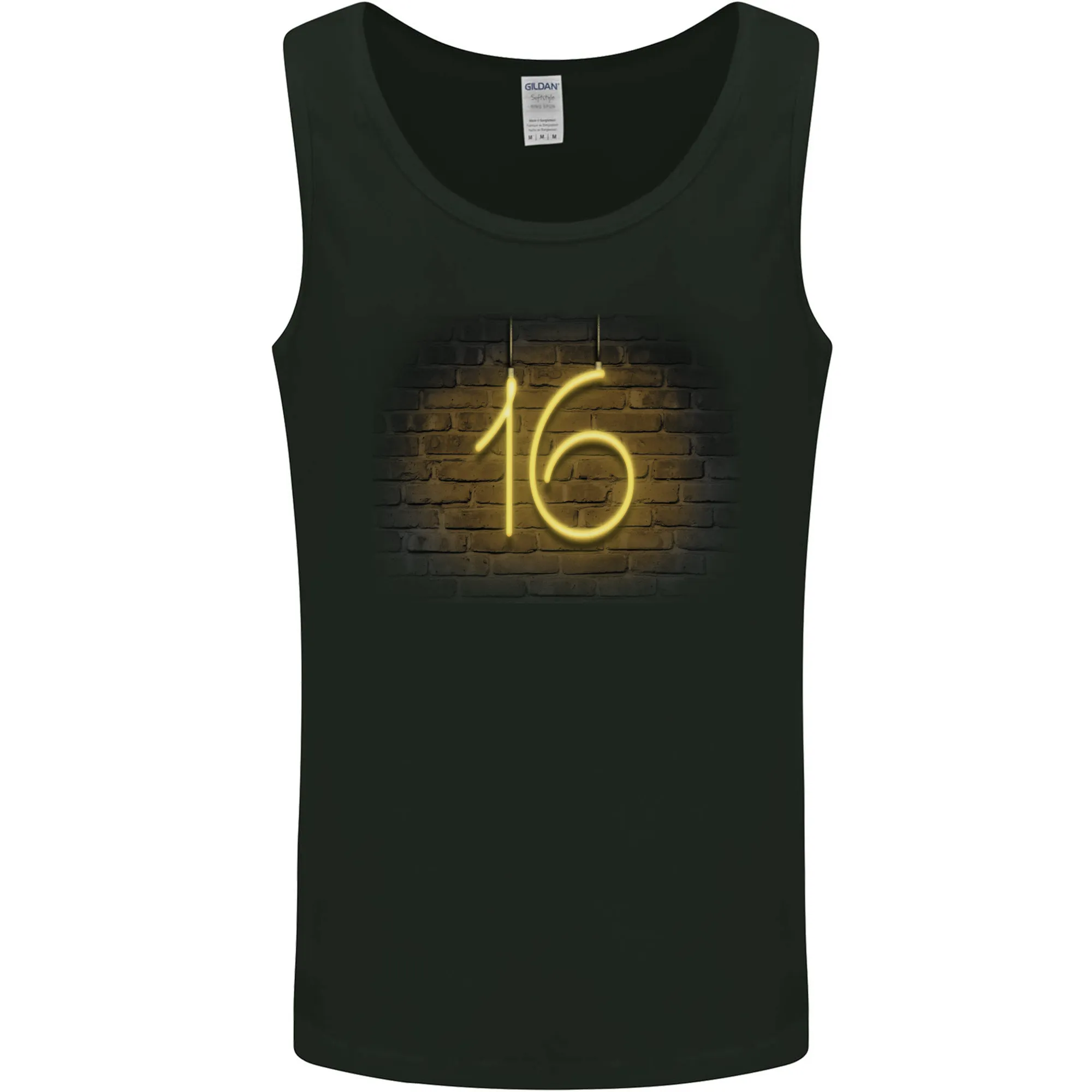 16th Birthday Neon Lights 16 Year Old Mens Vest Tank Top