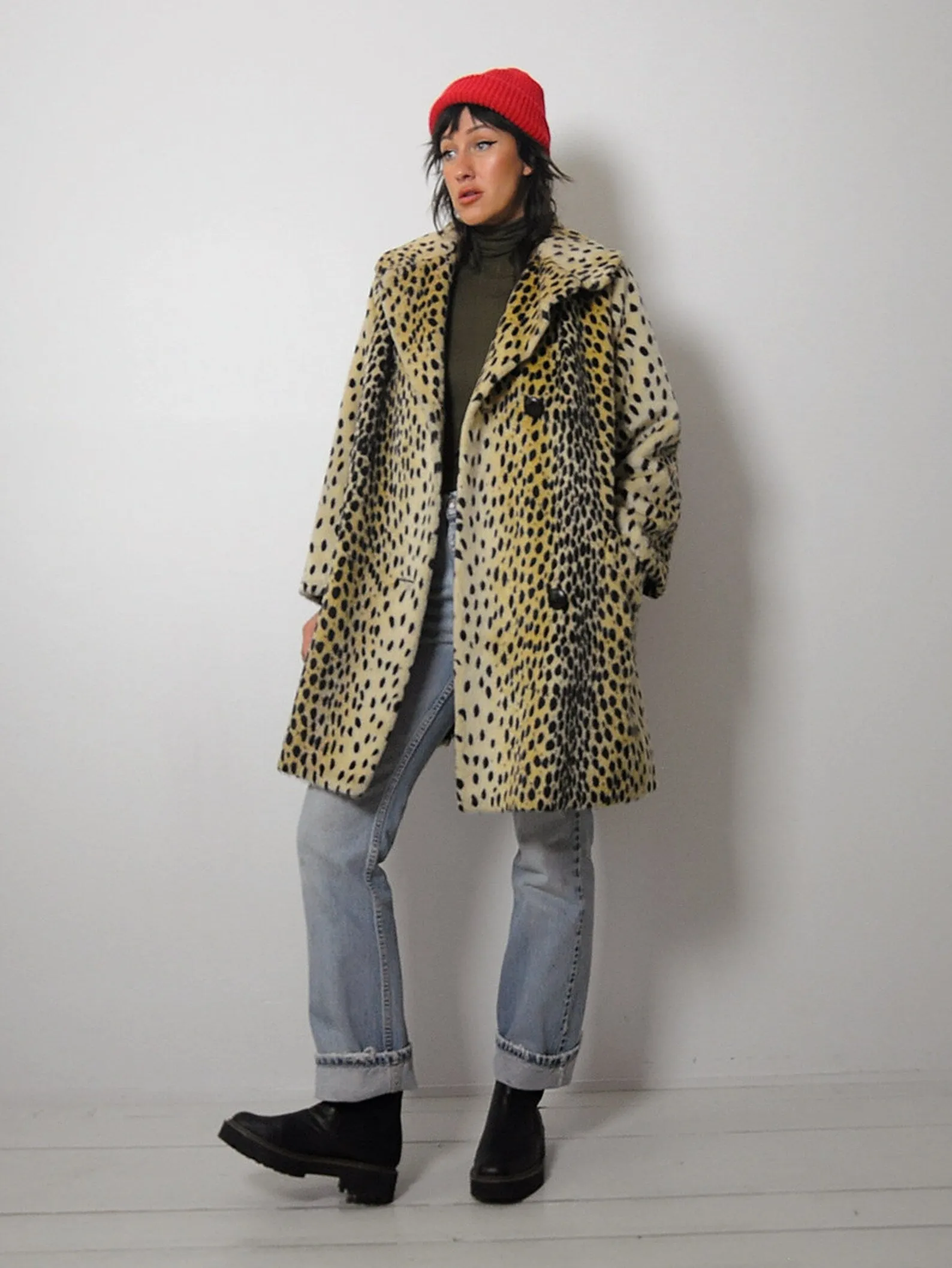 1960's Faux Fur Leopard Coat