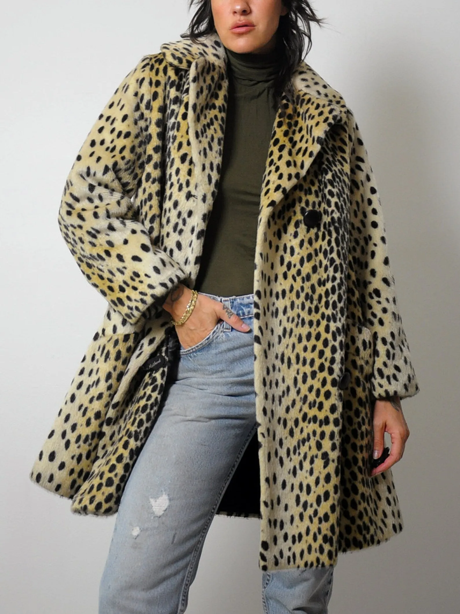 1960's Faux Fur Leopard Coat