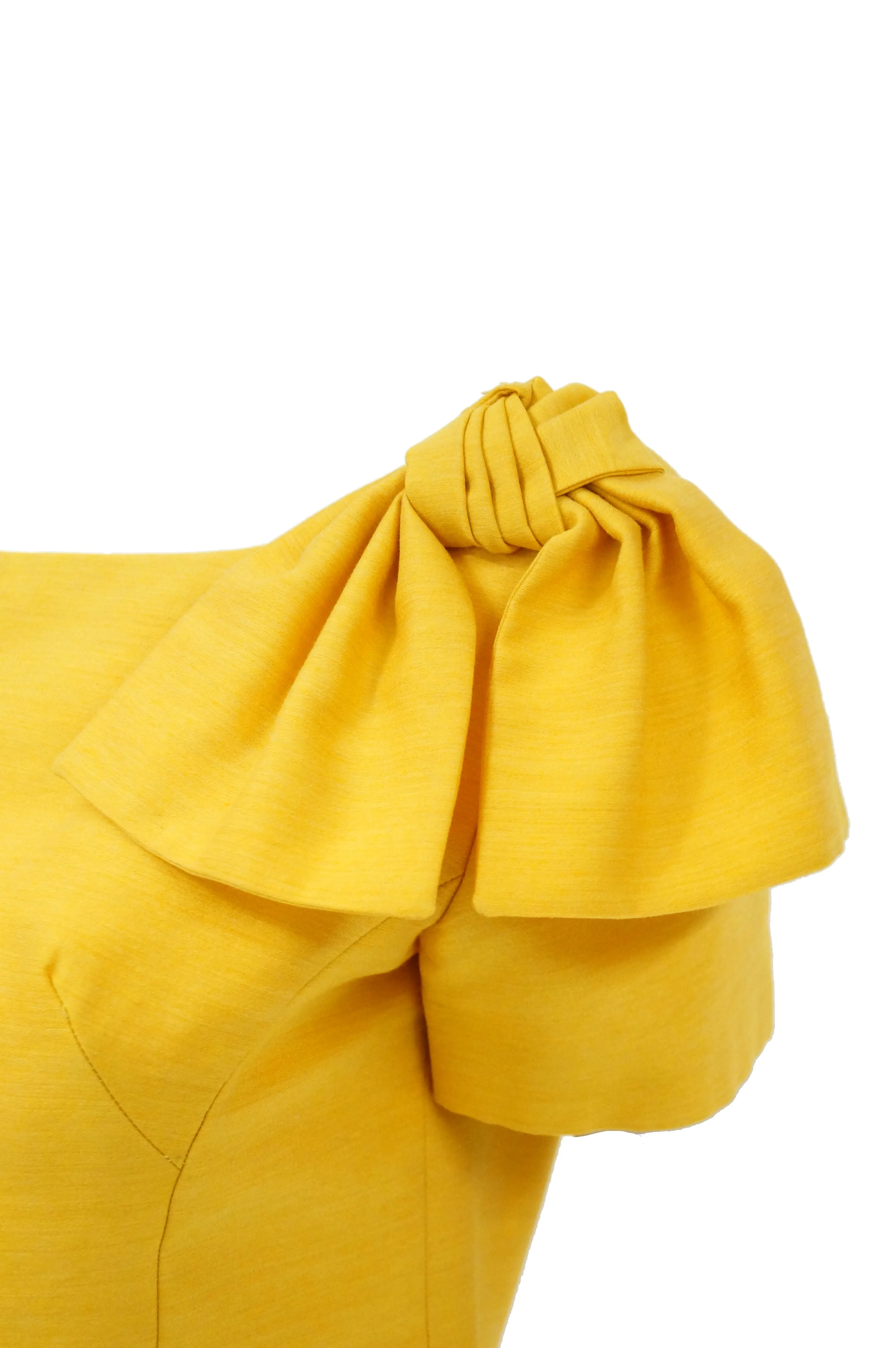 1960s Pierre Cardin Sunshine Yellow Wool Mod Dress