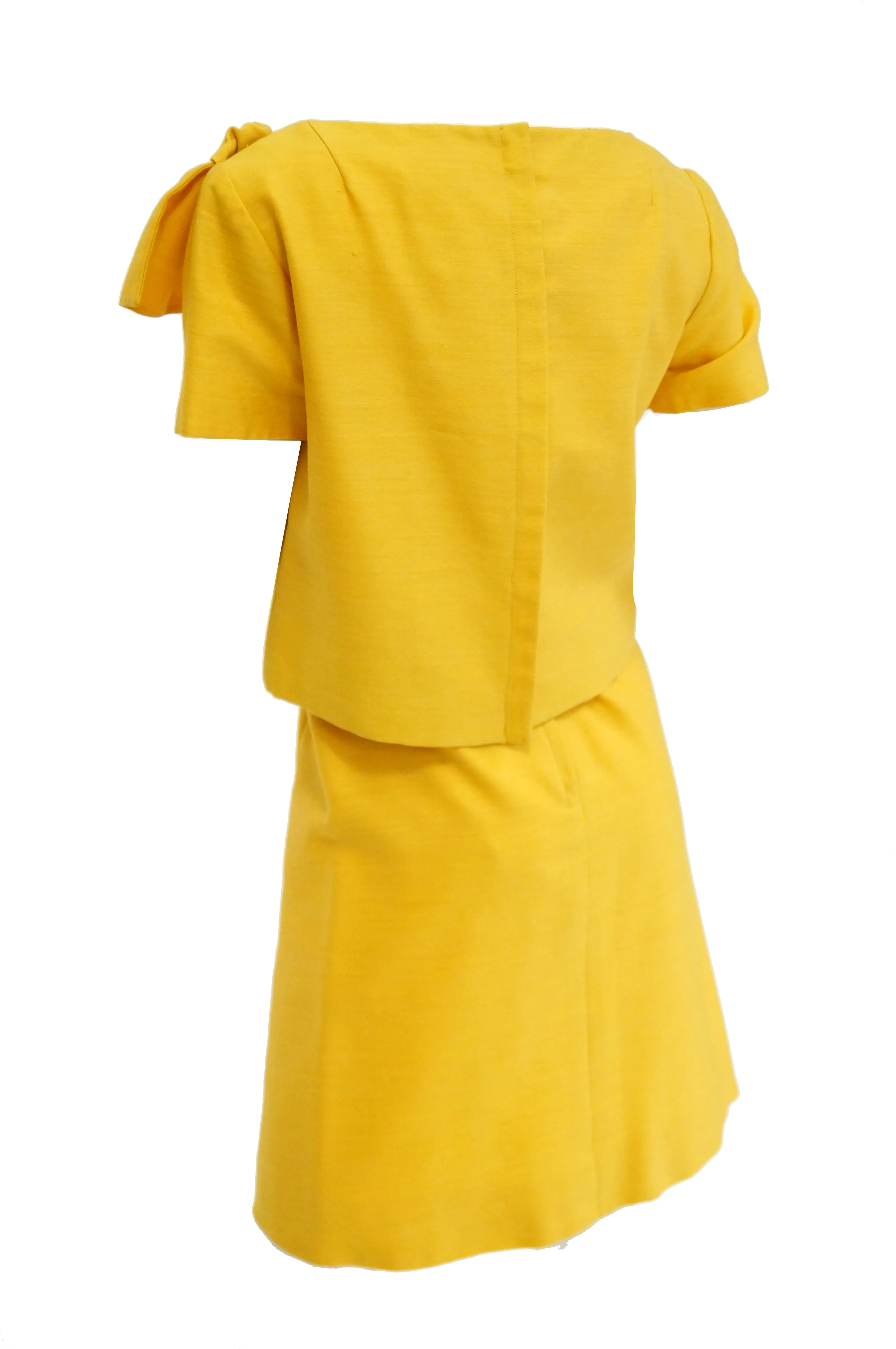 1960s Pierre Cardin Sunshine Yellow Wool Mod Dress