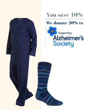 2 Pack Alzheimer's Society Men's Pyjamas & Socks Bundle