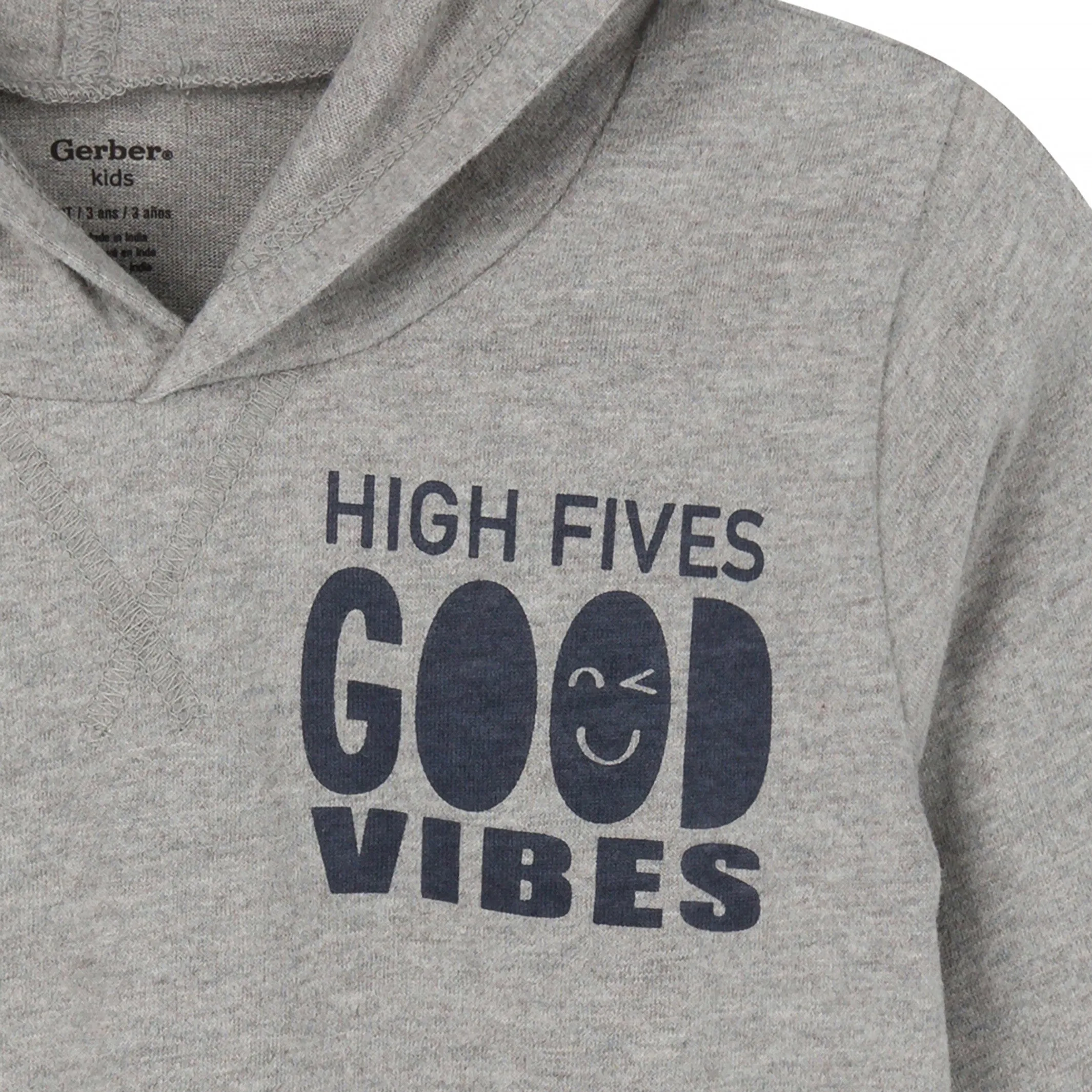 3-Piece Toddler Boys Good Vibes Tee, Hooded Top and Joggers Set