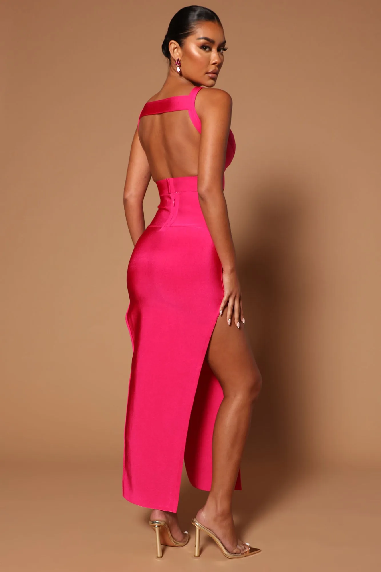 Alana Bandage Maxi Skirt Set  - Hot Pink