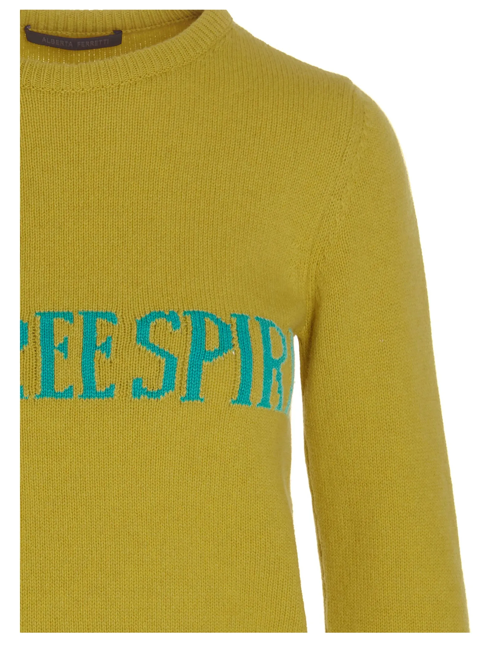 Alberta Ferretti Slogan Intarsia Crewneck Jumper