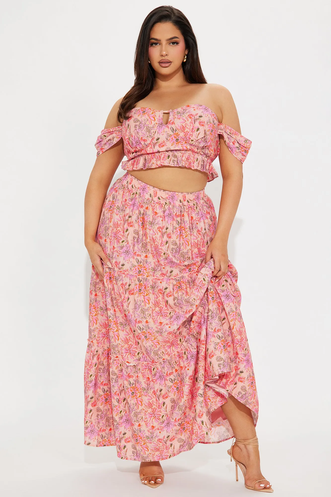 Alexis Skirt Set - Pink/combo