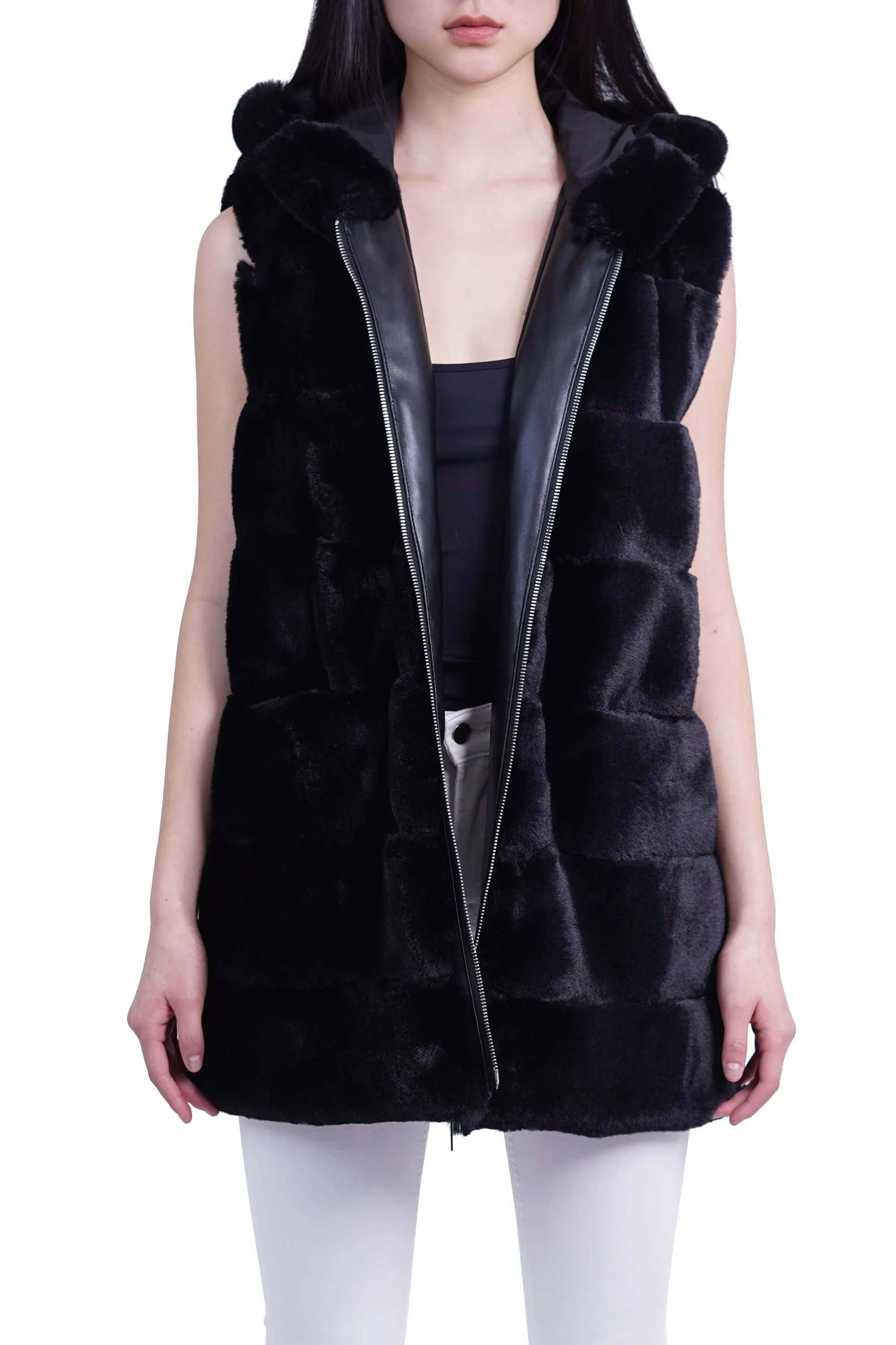 Alina Faux Fur Hooded Vest