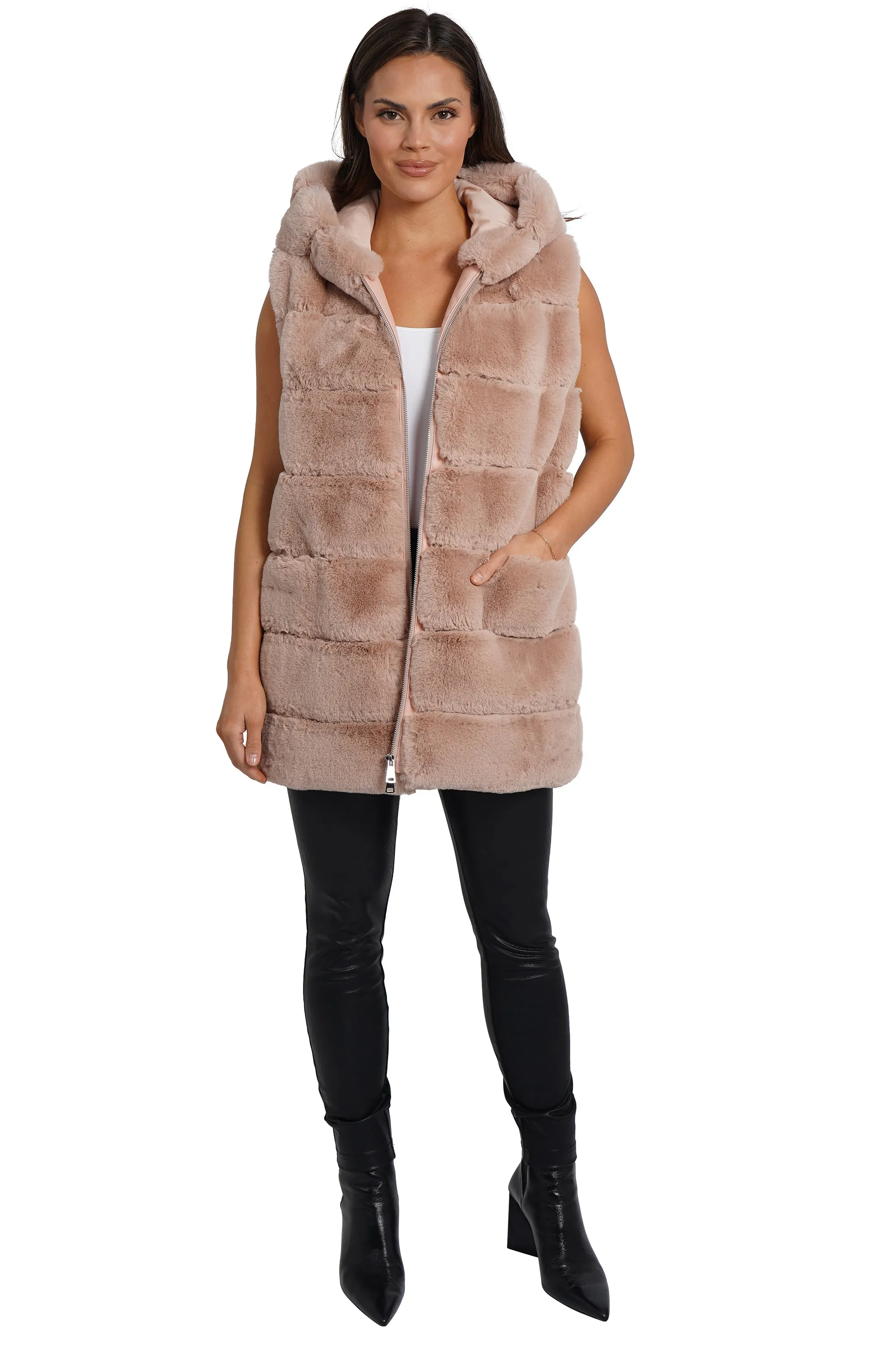 Alina Faux Fur Hooded Vest