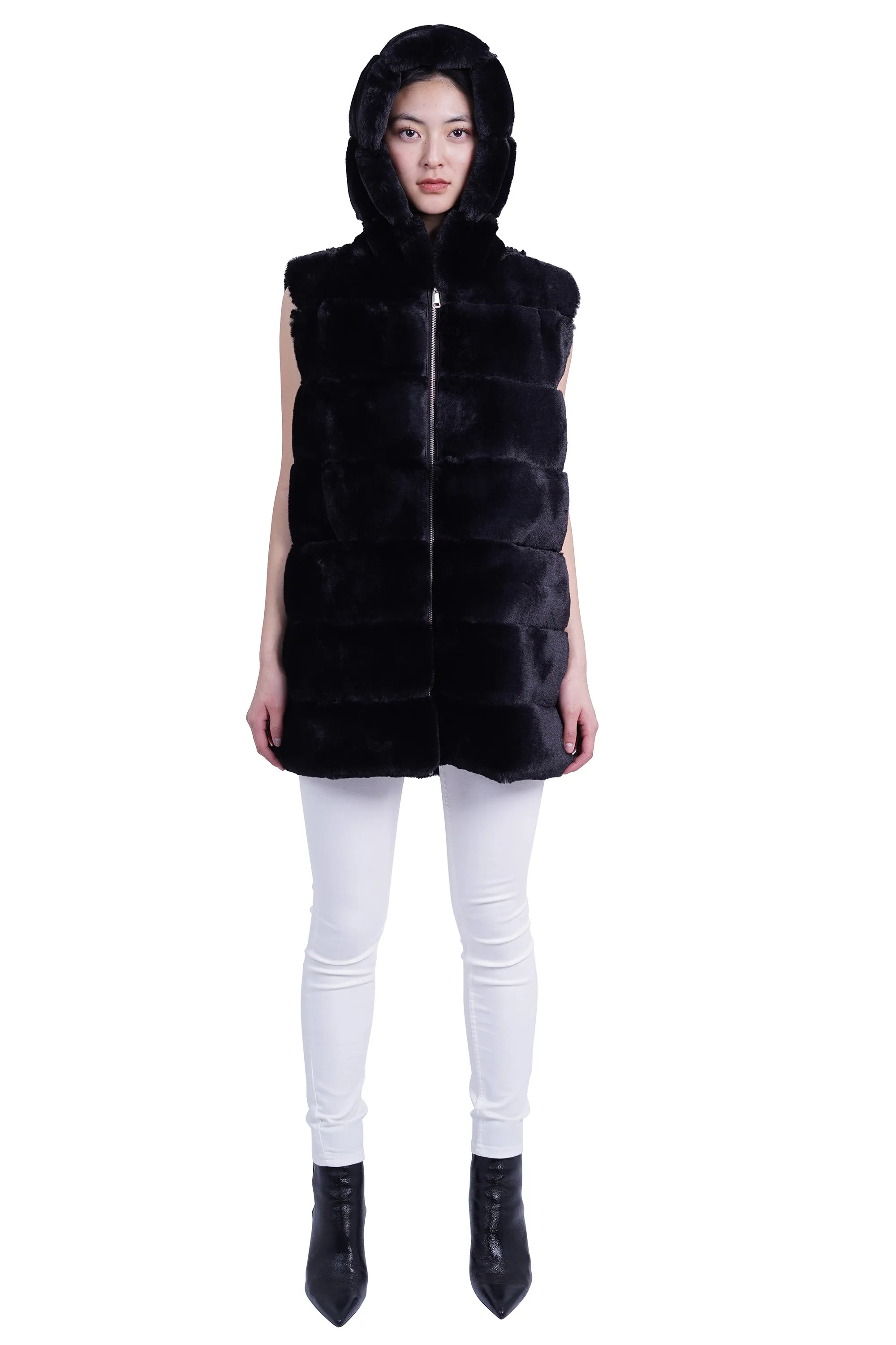 Alina Faux Fur Hooded Vest