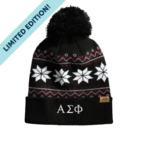 Alpha Sig Knitted Pom Beanie