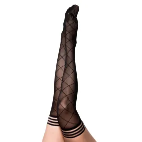 Anna - Diamond Thigh High - Size A - Black