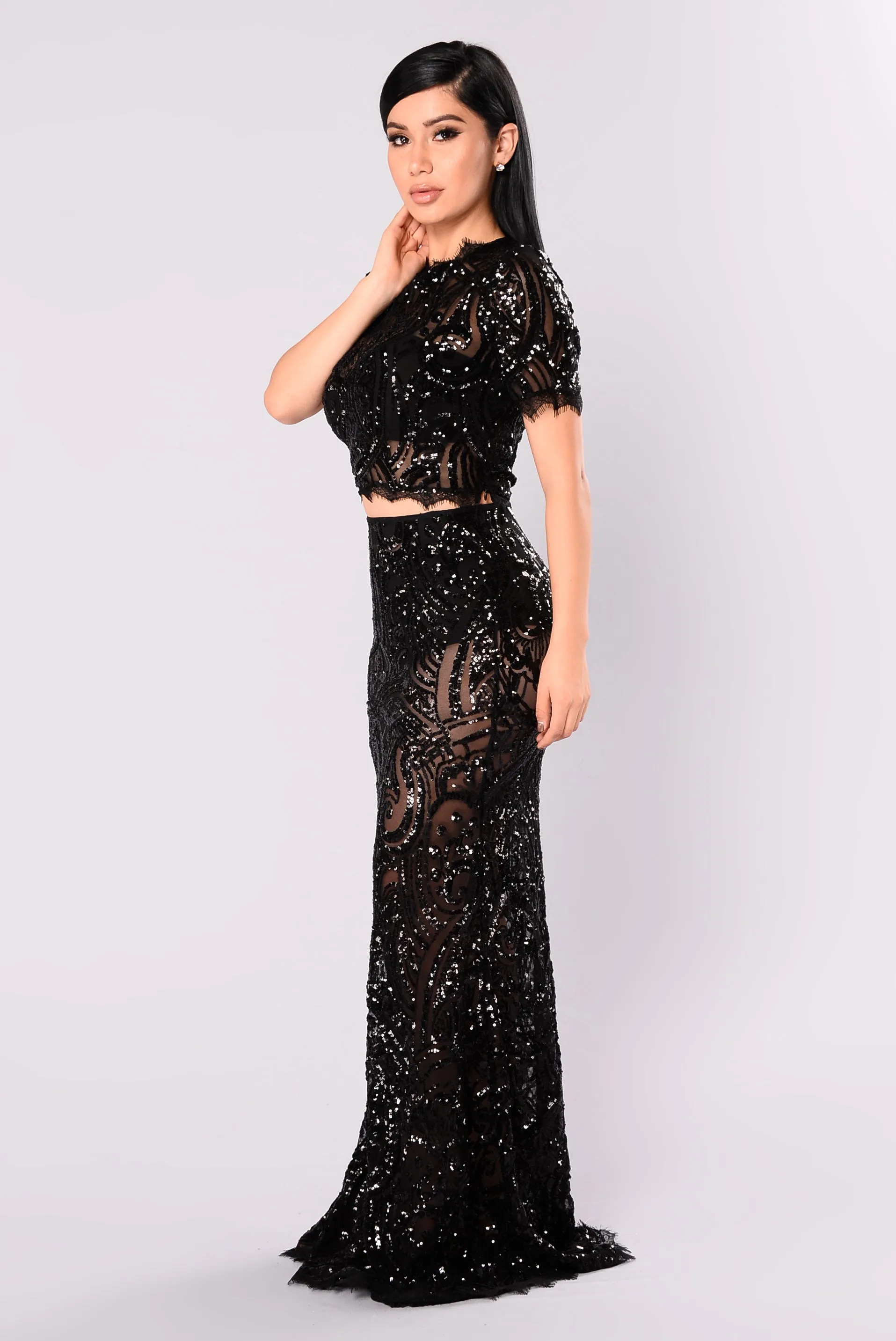 Annemarie Sequin Set - Black