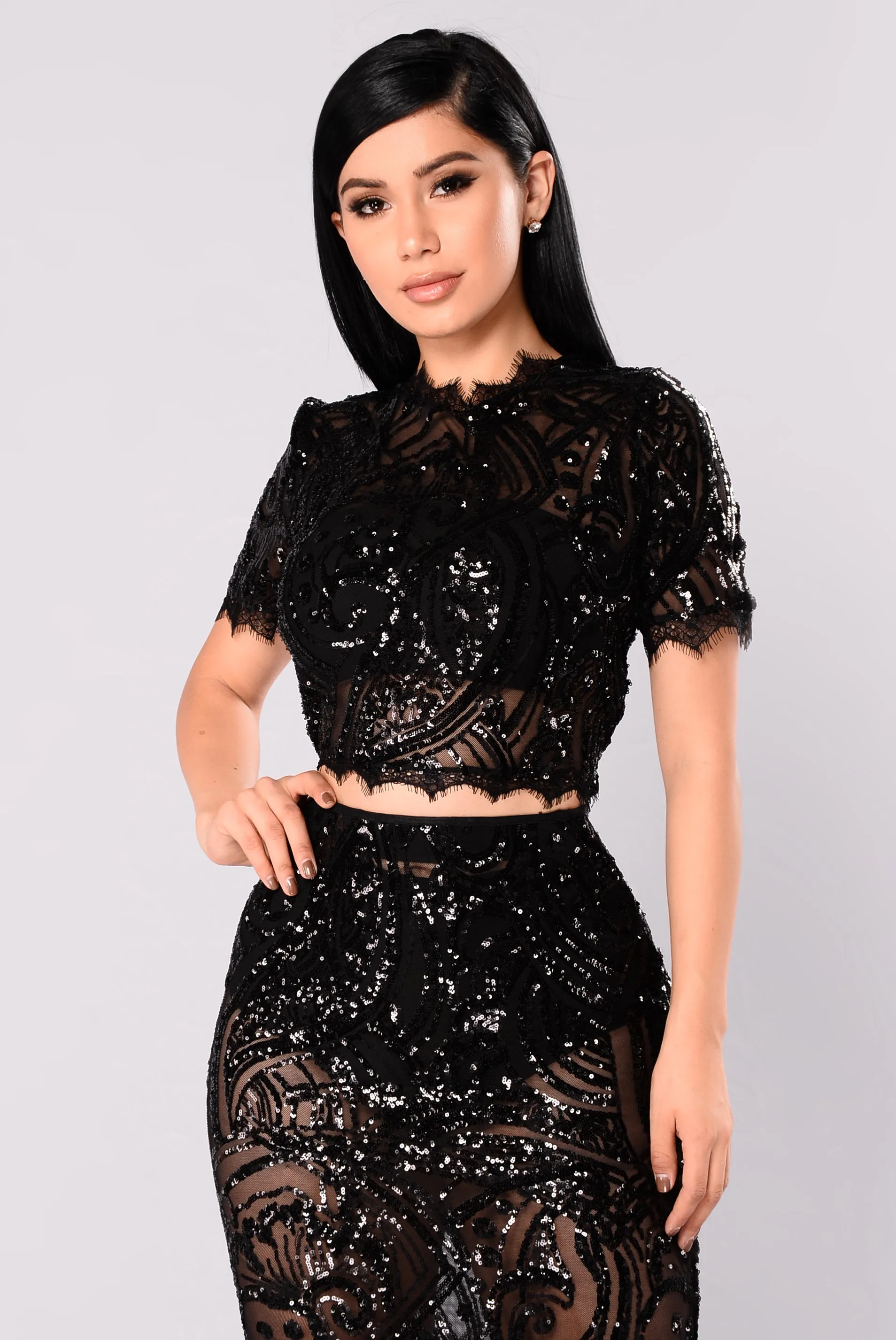 Annemarie Sequin Set - Black