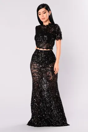 Annemarie Sequin Set - Black