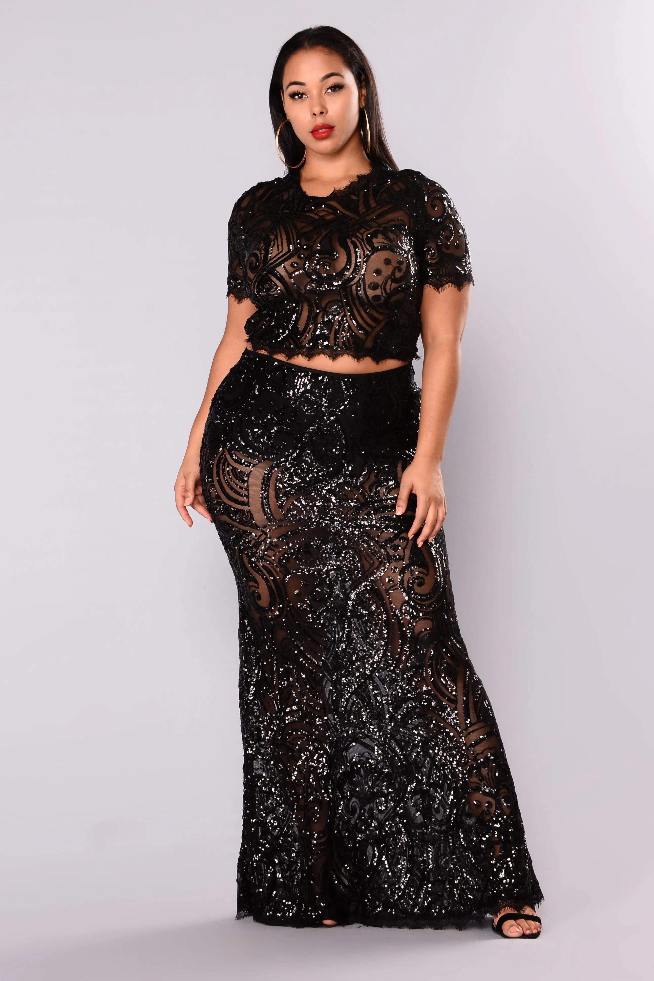 Annemarie Sequin Set - Black