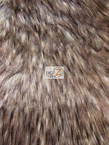 Apollo Wolf Gray Animal Long Pile Faux Fur Fabric / Sold By The Yard