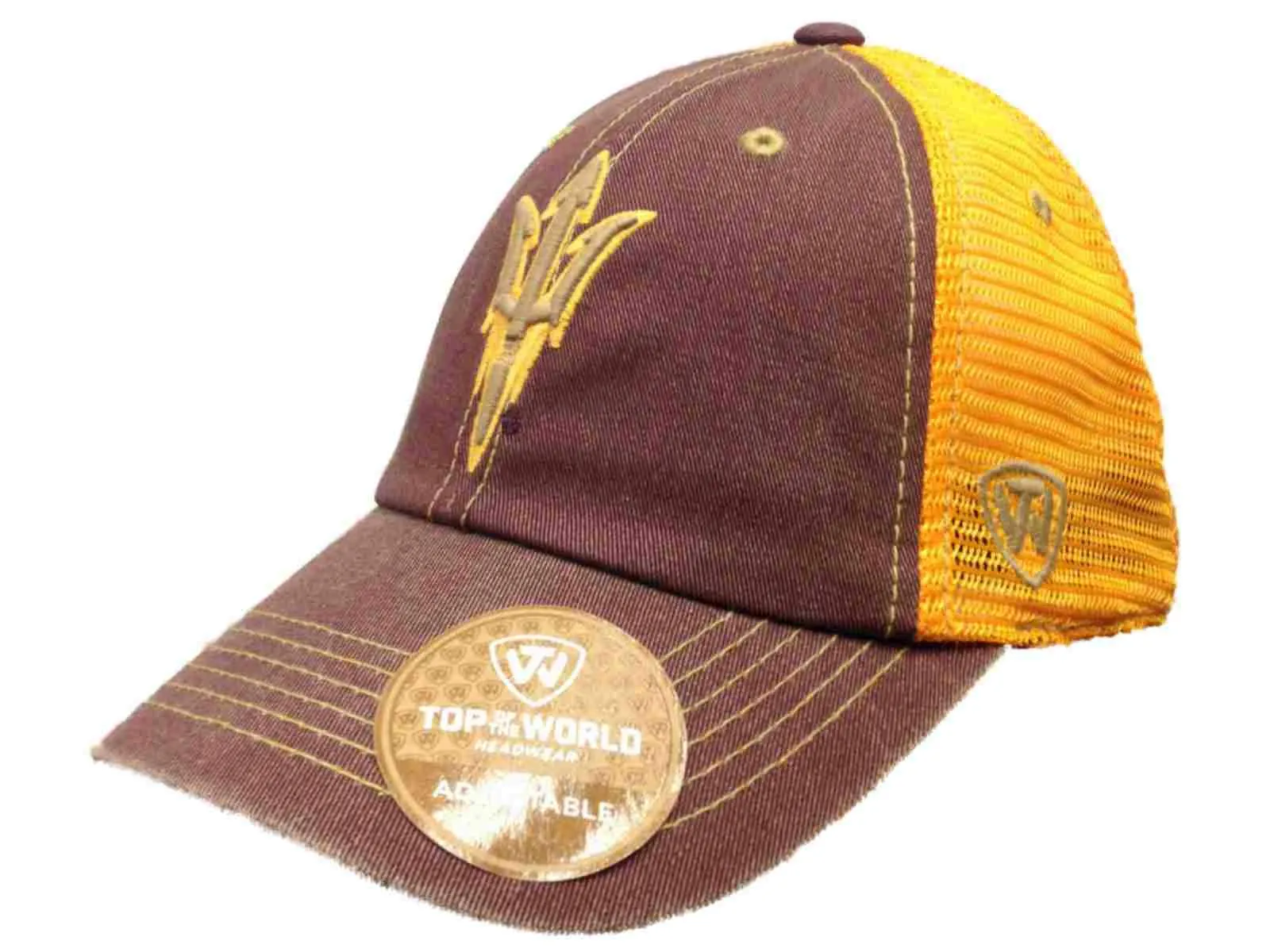 Arizona State Sun Devils TOW Maroon Gold Past Mesh Adjustable Snapback Hat Cap