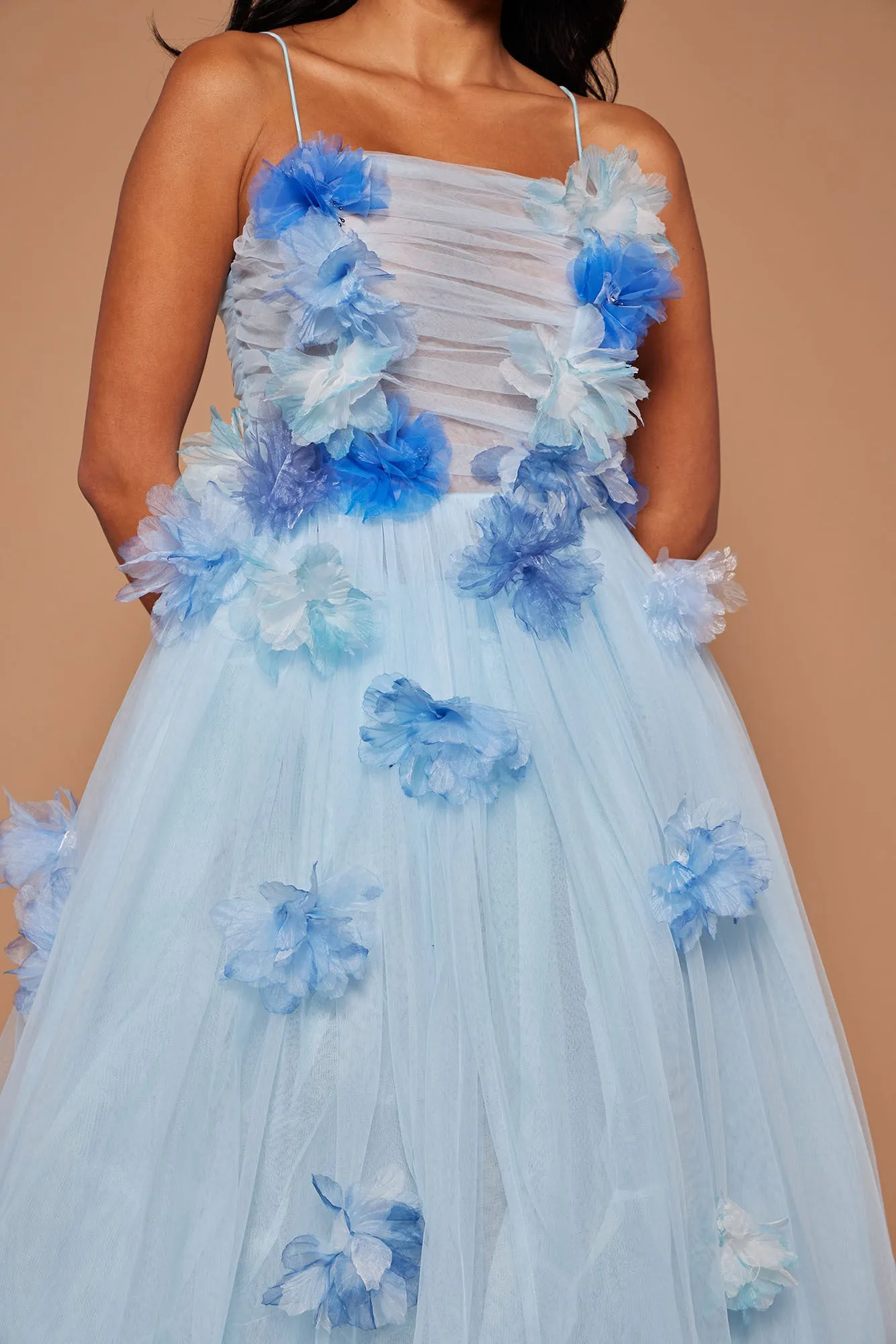 Aubrey Tulle Maxi Dress - Light Blue