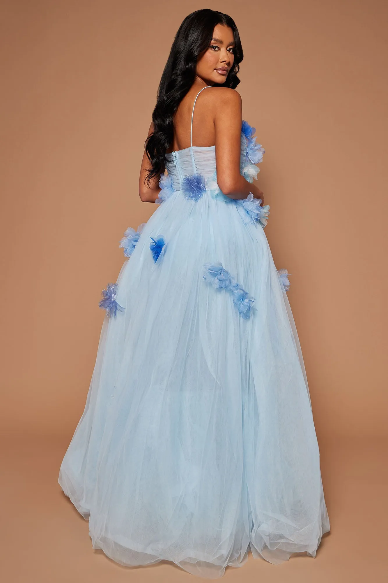 Aubrey Tulle Maxi Dress - Light Blue