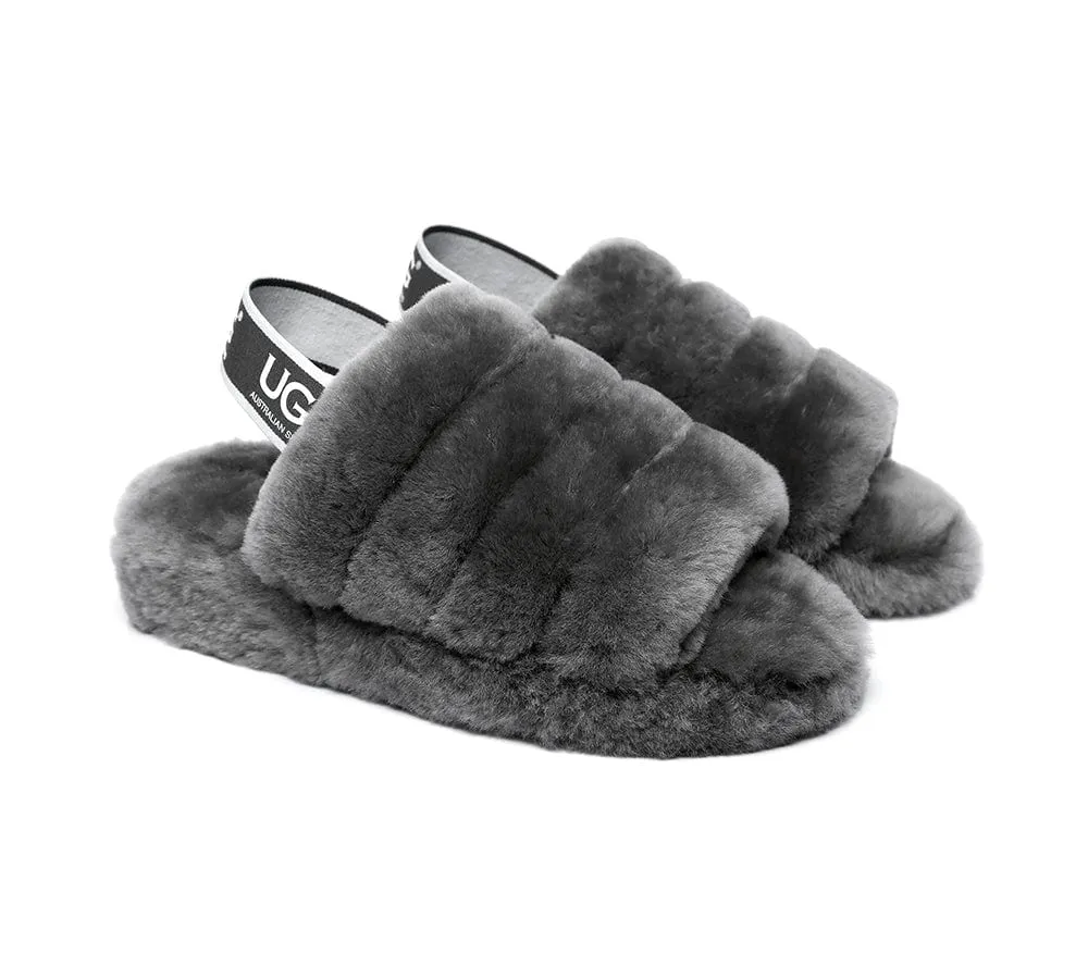 AUSTRALIAN SHEPHERD® UGG Women Slingback Fluffy Slides Puffy