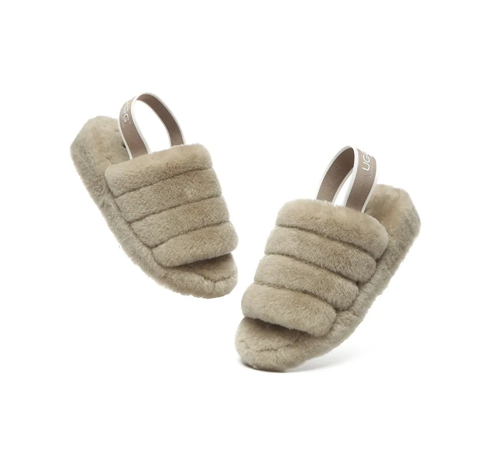 AUSTRALIAN SHEPHERD® UGG Women Slingback Fluffy Slides Puffy