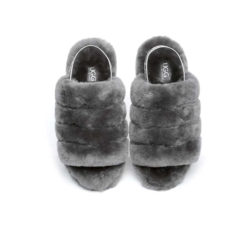 AUSTRALIAN SHEPHERD® UGG Women Slingback Fluffy Slides Puffy