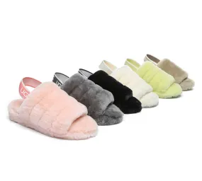 AUSTRALIAN SHEPHERD® UGG Women Slingback Fluffy Slides Puffy