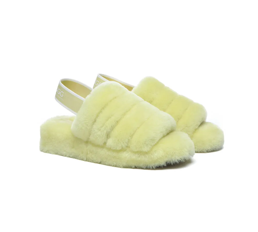 AUSTRALIAN SHEPHERD® UGG Women Slingback Fluffy Slides Puffy