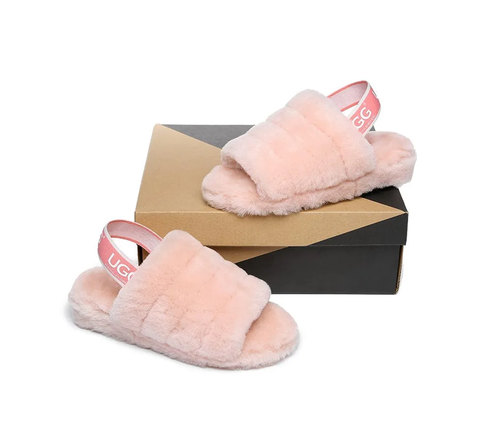 AUSTRALIAN SHEPHERD® UGG Women Slingback Fluffy Slides Puffy