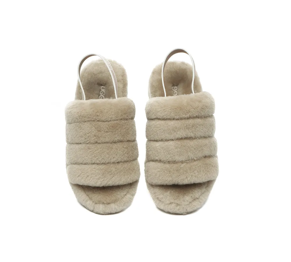 AUSTRALIAN SHEPHERD® UGG Women Slingback Fluffy Slides Puffy