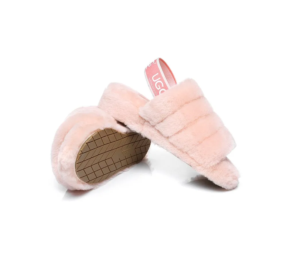 AUSTRALIAN SHEPHERD® UGG Women Slingback Fluffy Slides Puffy