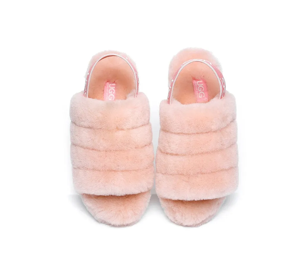 AUSTRALIAN SHEPHERD® UGG Women Slingback Fluffy Slides Puffy