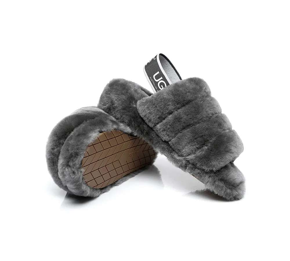 AUSTRALIAN SHEPHERD® UGG Women Slingback Fluffy Slides Puffy