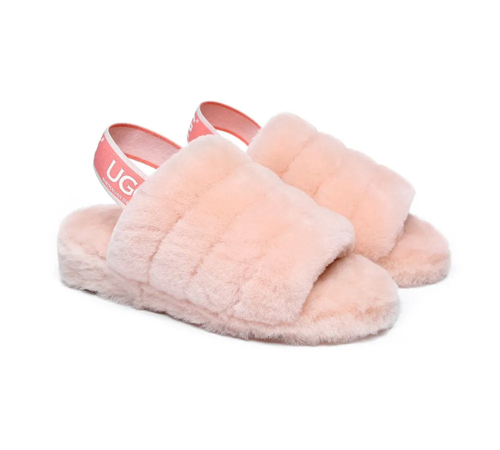 AUSTRALIAN SHEPHERD® UGG Women Slingback Fluffy Slides Puffy