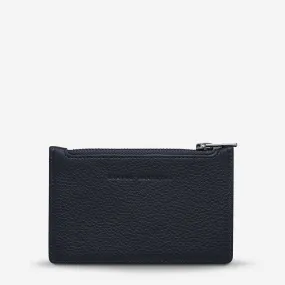 Avoiding Things Leather Wallet in Navy Blue