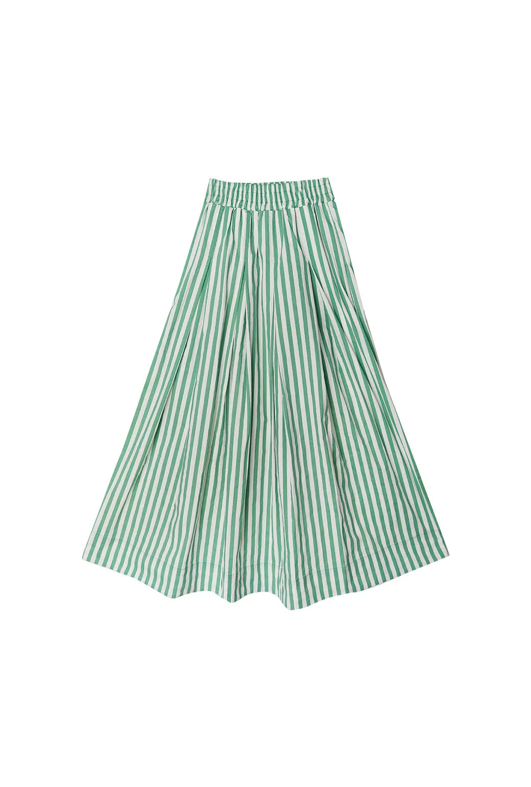 Awning Stripe Maxi Skirt - Green