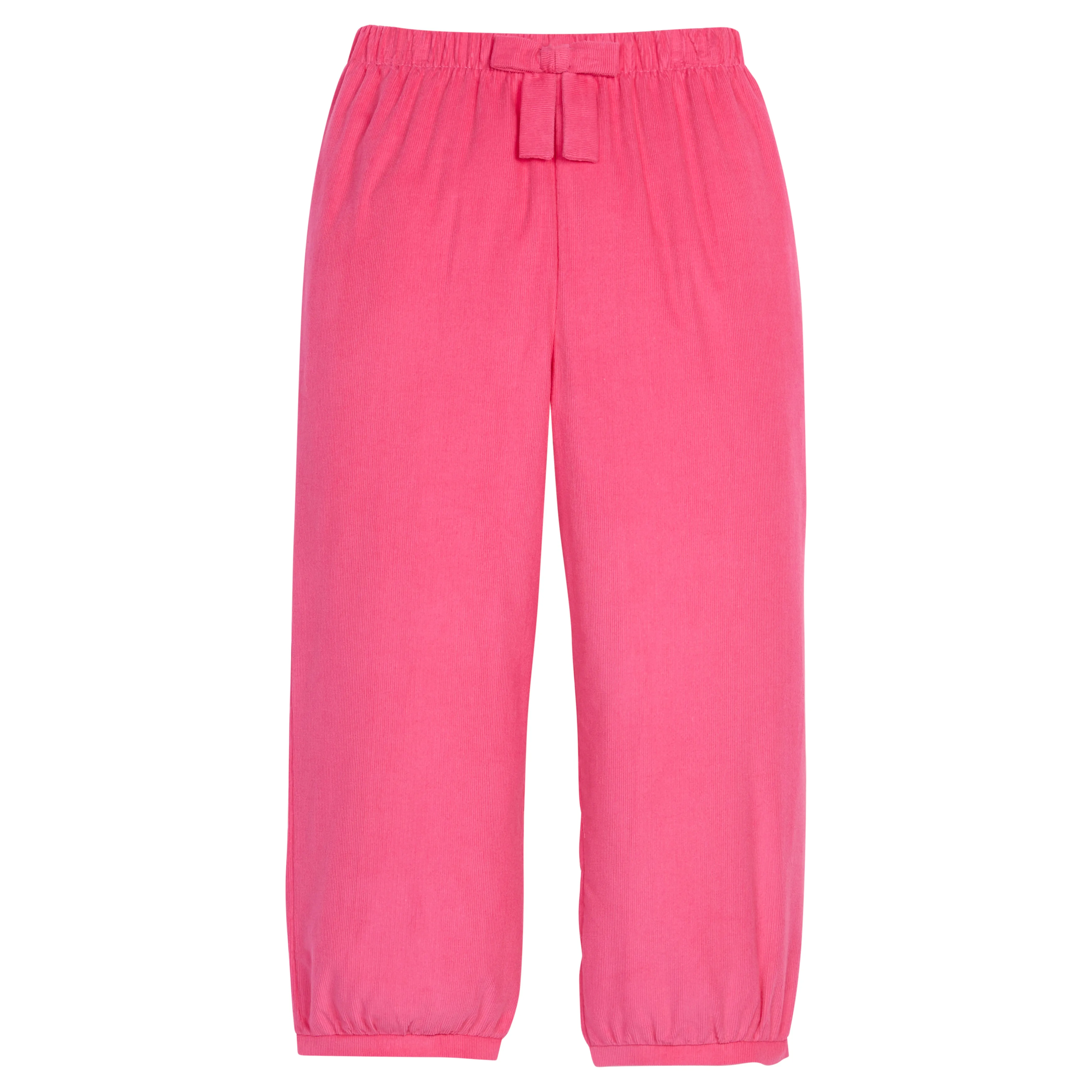 Banded Bow Pants - Hot Pink Corduroy