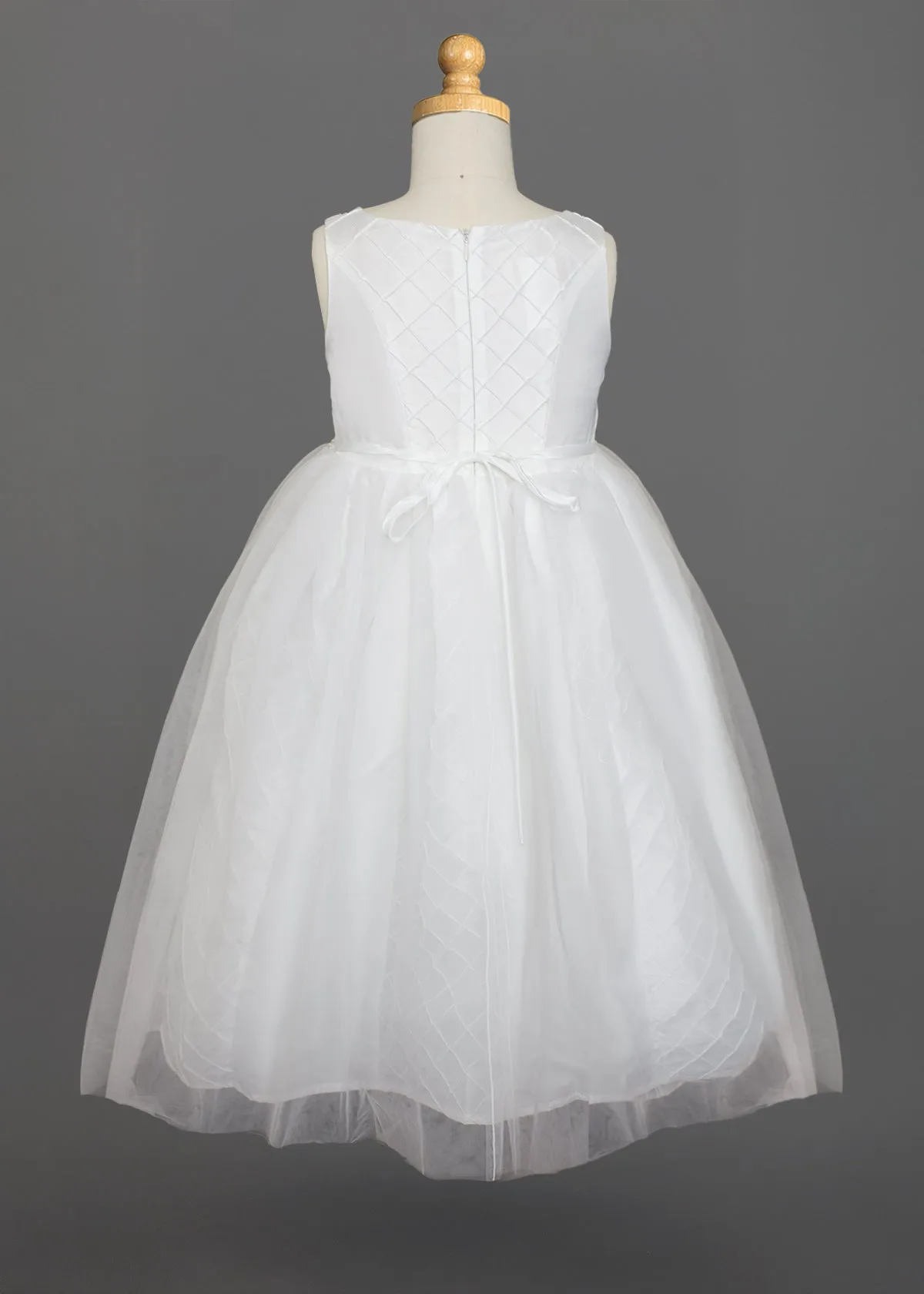 Beaded V-Waist Communion Dress