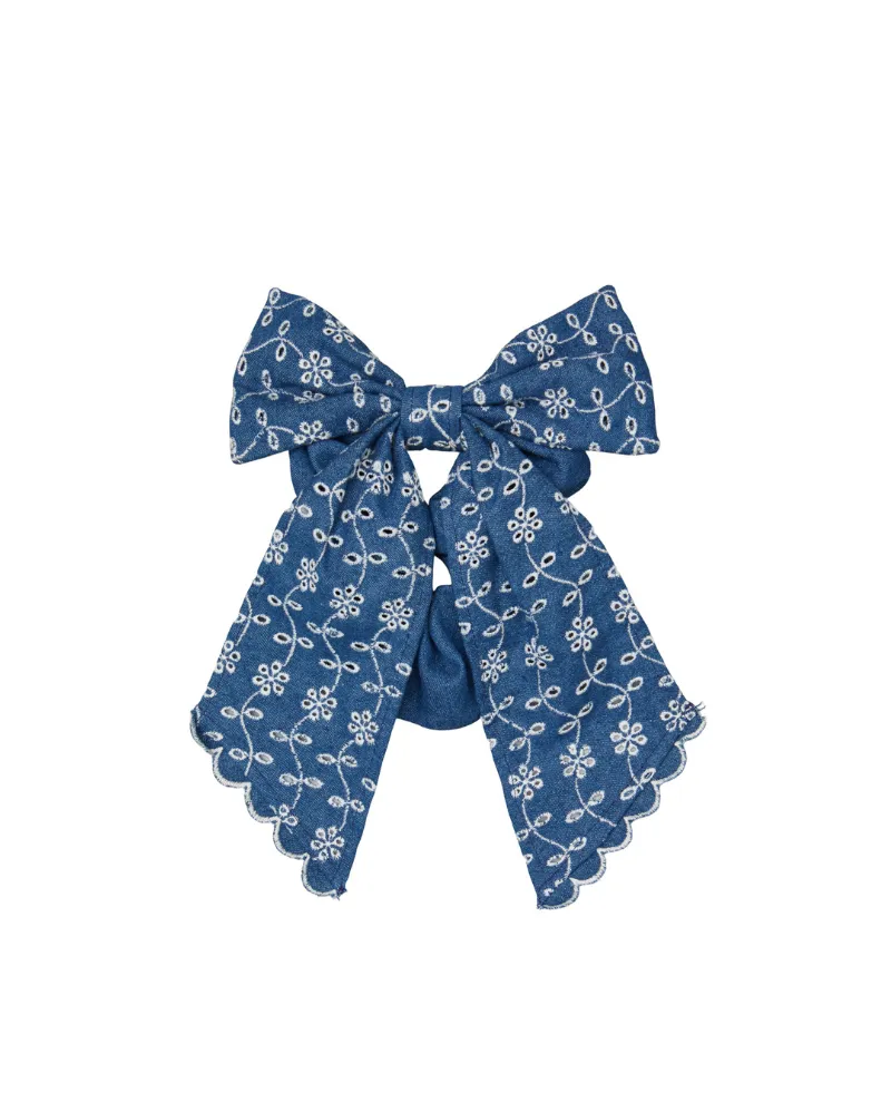 Beck Sondergaard Angela Denim Blue Bow Scrunchie