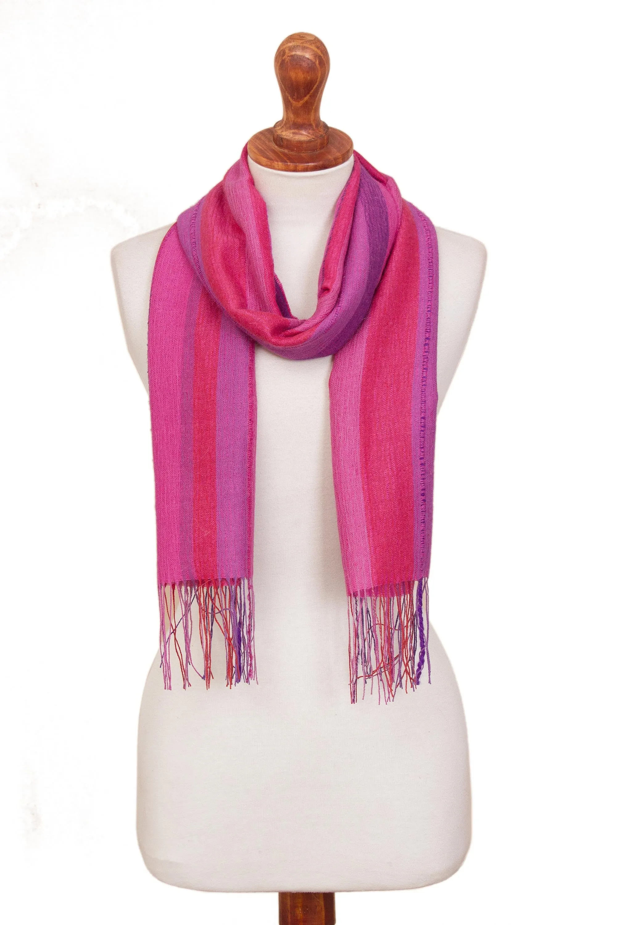 Begonia Pink & Purple Alpaca Scarf