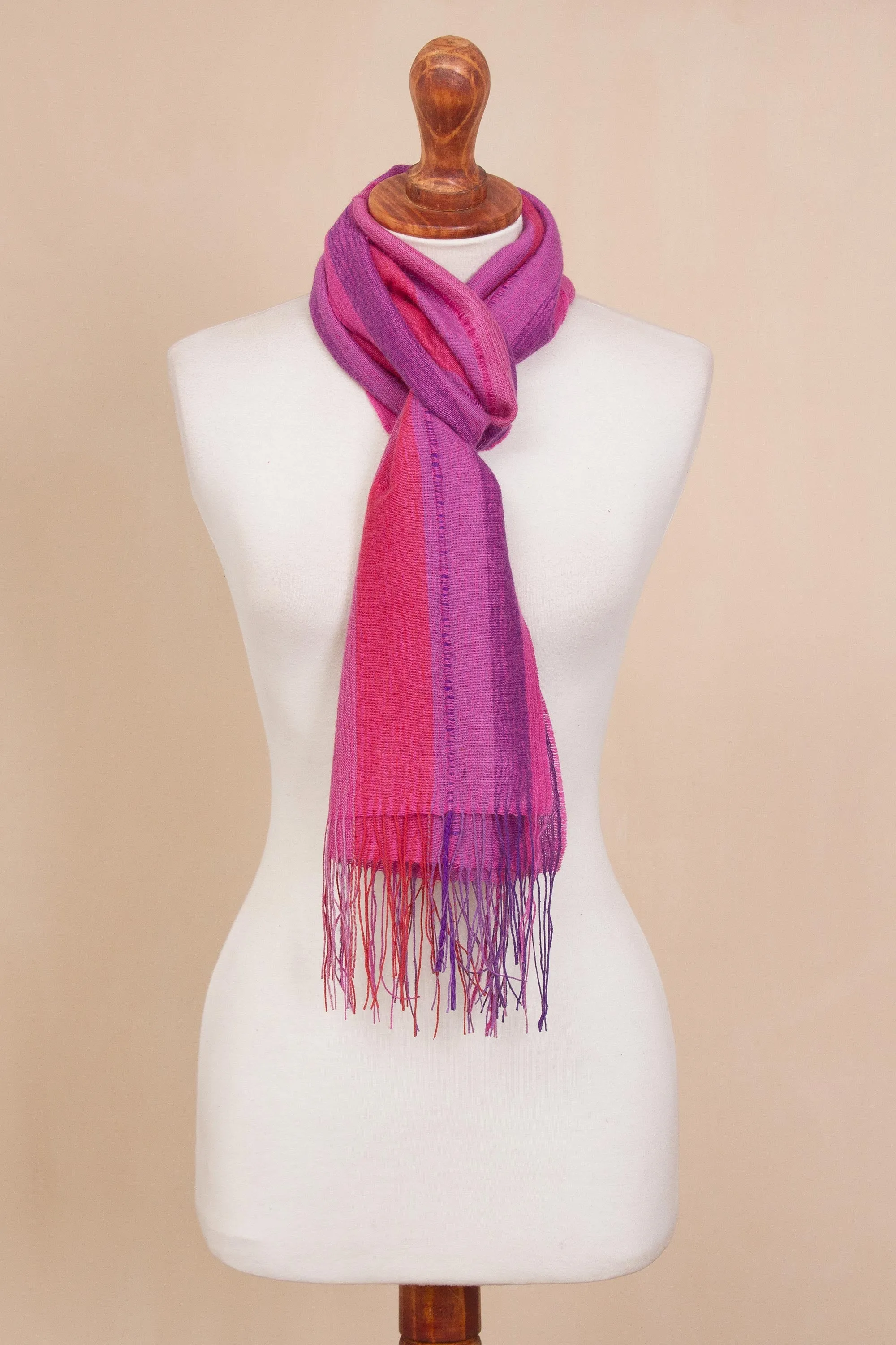 Begonia Pink & Purple Alpaca Scarf