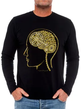 Bike Brain Long Sleeve T Shirt Black