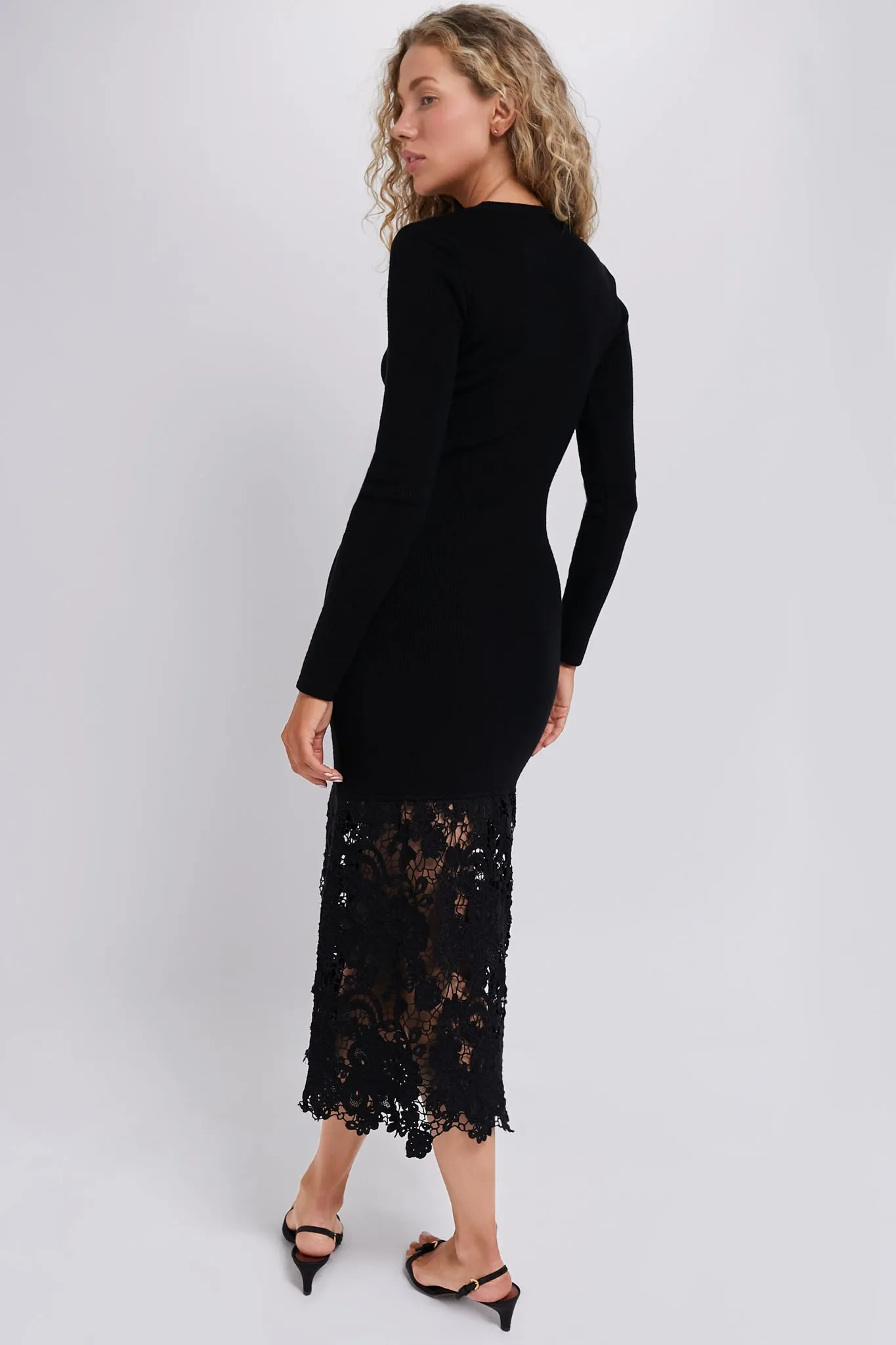 Black Sabine Embroidery Combo Dress