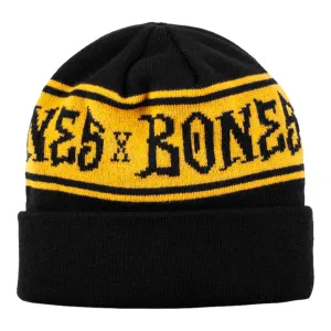 Bones Black & Gold Stripe Beanie Blk