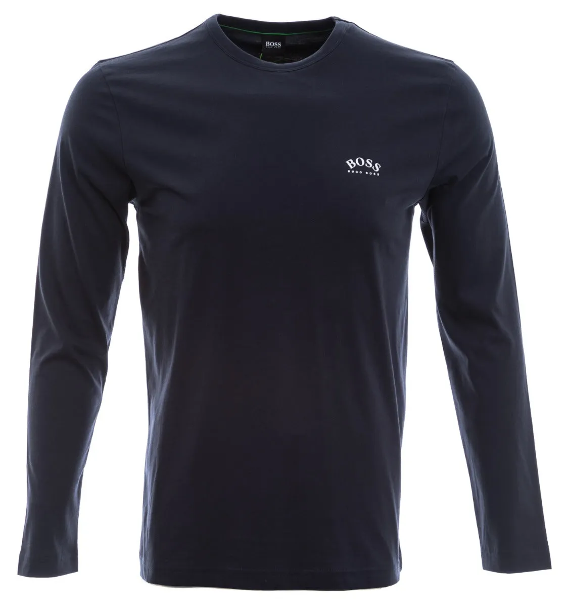 BOSS Togn Curved Long Sleeve T-Shirt in Navy