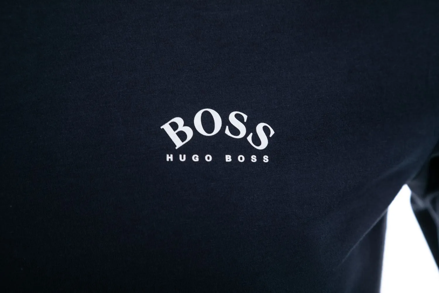 BOSS Togn Curved Long Sleeve T-Shirt in Navy