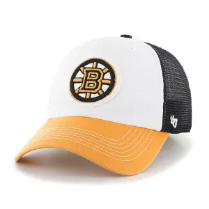 Boston Bruins 47 Brand Tri-Tone Privateer Closer Mesh Flexfit Slouch Hat Cap