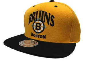 Boston Bruins Mitchell & Ness NHL Acrylic Gold Adjustable Snapback Hat Cap