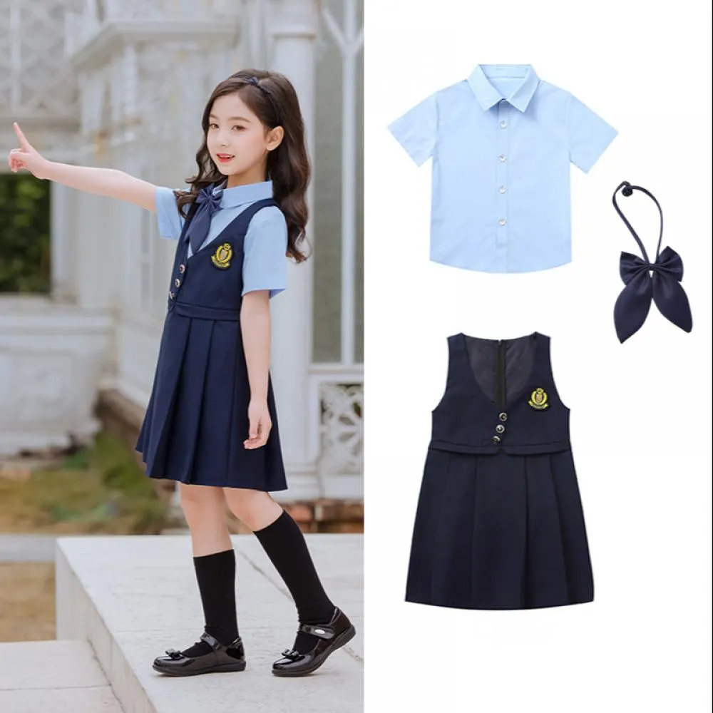 Boys Girls School Uniform Summer England Style Set Wholesale Boys Clothing Suppliers